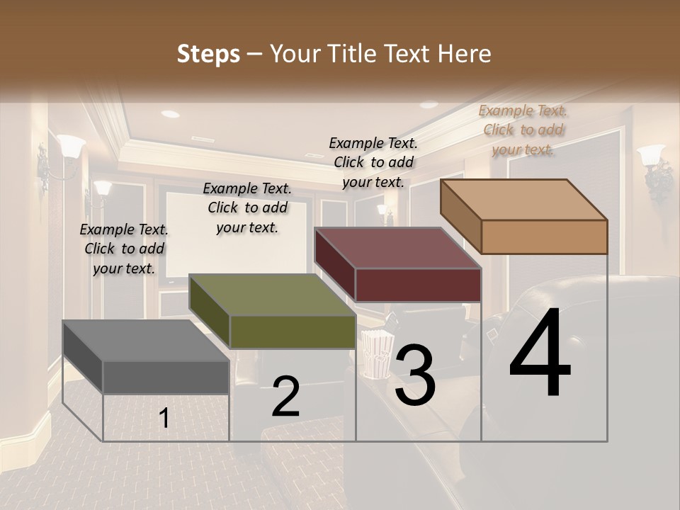 A Home Theater With Two Recliners And A Projector Screen PowerPoint Template