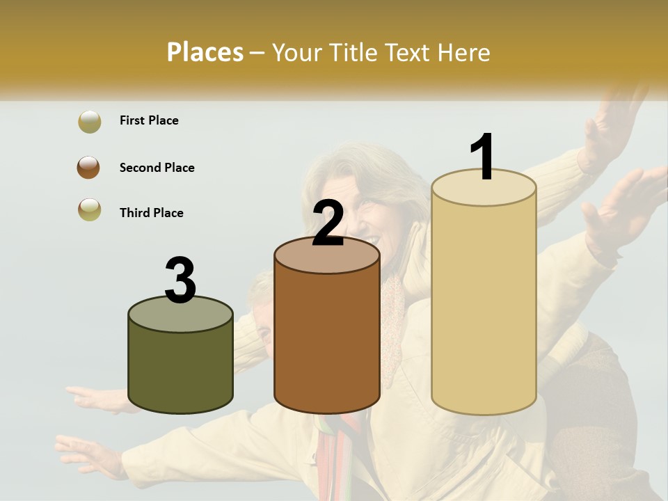 A Man And Woman Are Holding Each Other In The Air PowerPoint Template