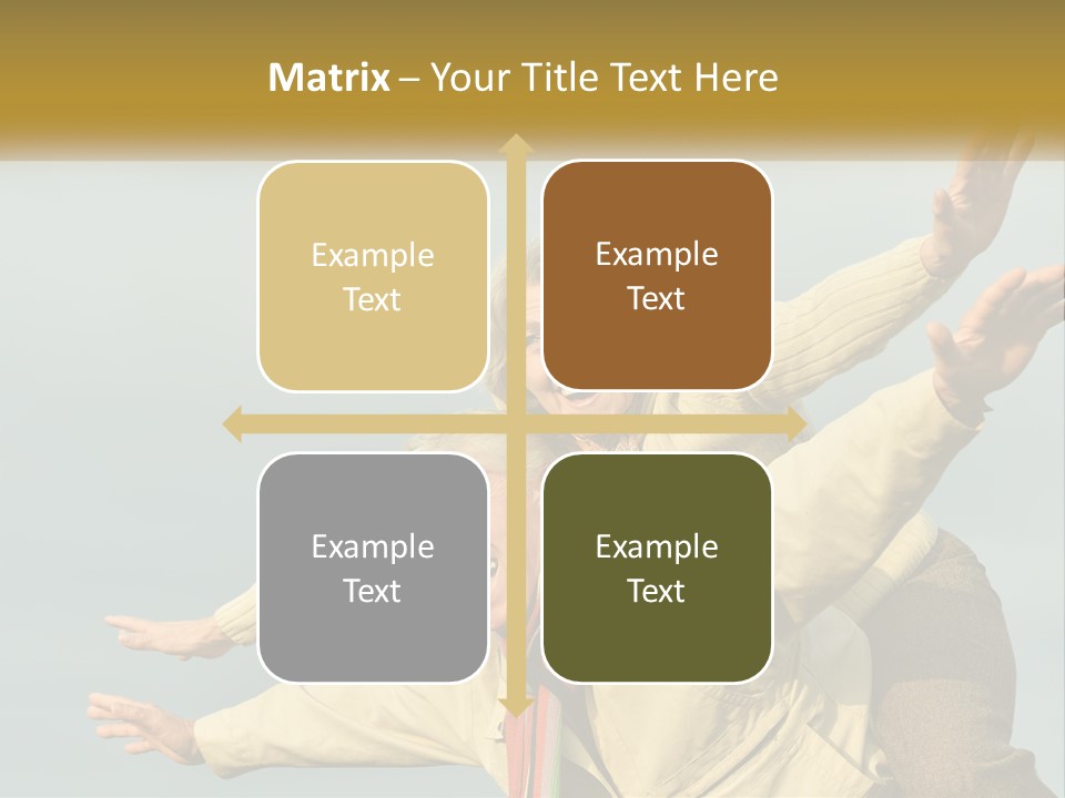 A Man And Woman Are Holding Each Other In The Air PowerPoint Template