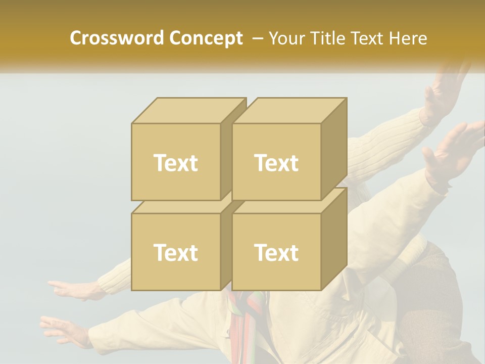 A Man And Woman Are Holding Each Other In The Air PowerPoint Template