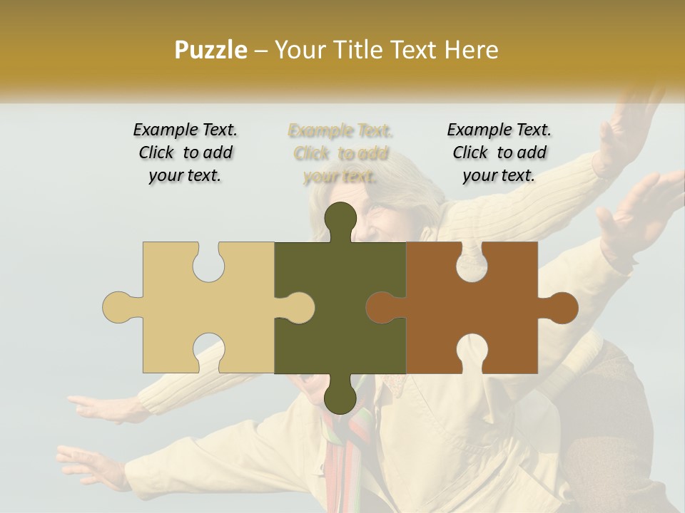 A Man And Woman Are Holding Each Other In The Air PowerPoint Template