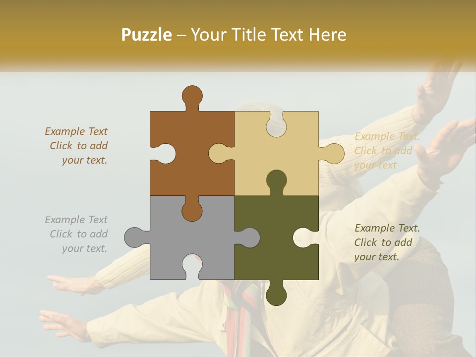 A Man And Woman Are Holding Each Other In The Air PowerPoint Template