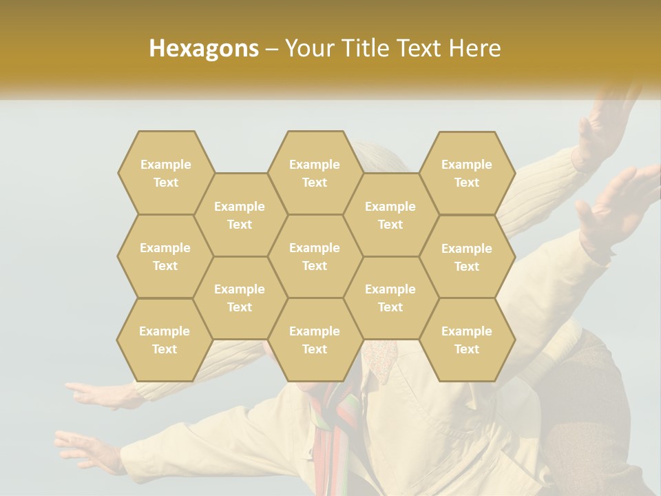 A Man And Woman Are Holding Each Other In The Air PowerPoint Template