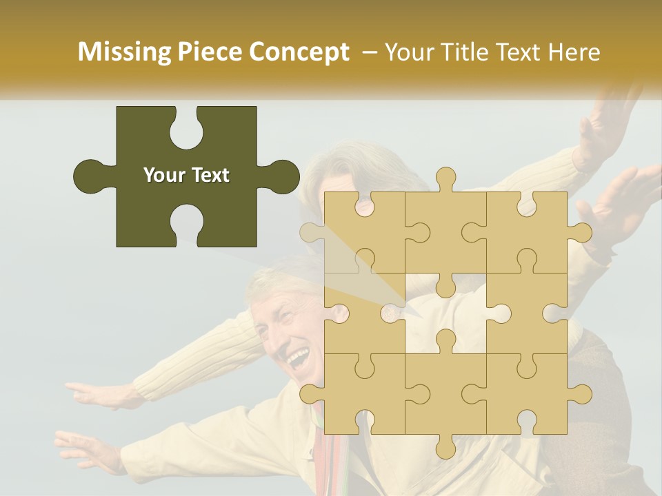 A Man And Woman Are Holding Each Other In The Air PowerPoint Template