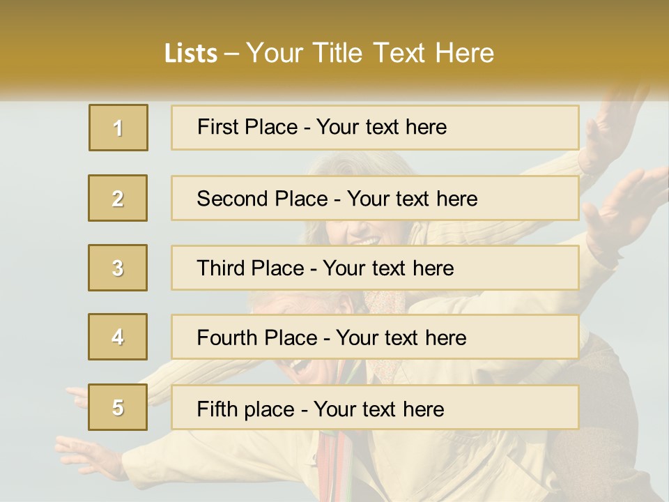 A Man And Woman Are Holding Each Other In The Air PowerPoint Template