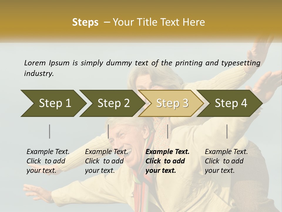 A Man And Woman Are Holding Each Other In The Air PowerPoint Template