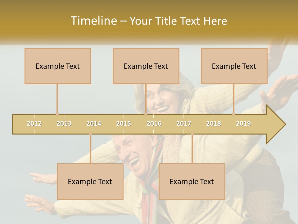 A Man And Woman Are Holding Each Other In The Air PowerPoint Template