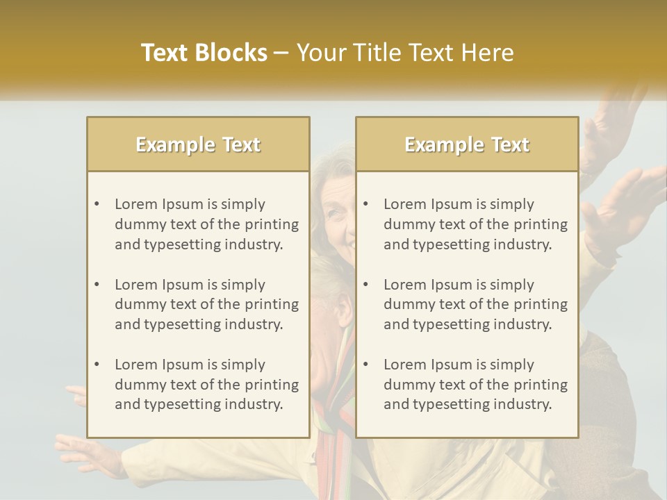 A Man And Woman Are Holding Each Other In The Air PowerPoint Template