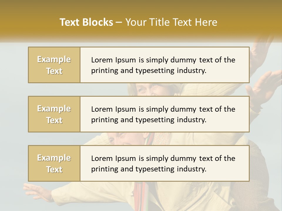 A Man And Woman Are Holding Each Other In The Air PowerPoint Template