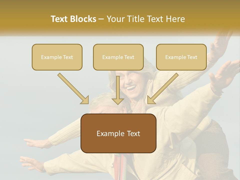 A Man And Woman Are Holding Each Other In The Air PowerPoint Template