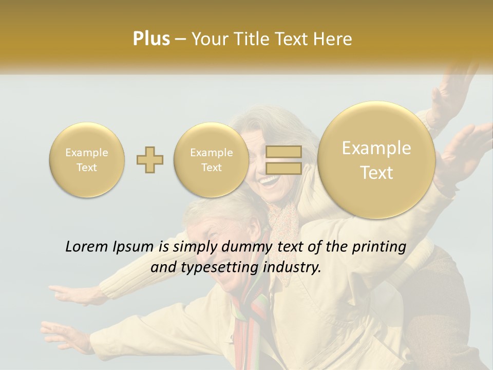 A Man And Woman Are Holding Each Other In The Air PowerPoint Template