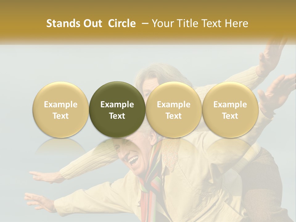 A Man And Woman Are Holding Each Other In The Air PowerPoint Template