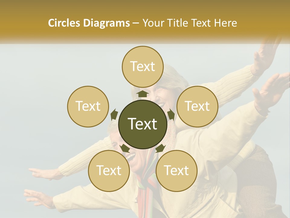 A Man And Woman Are Holding Each Other In The Air PowerPoint Template