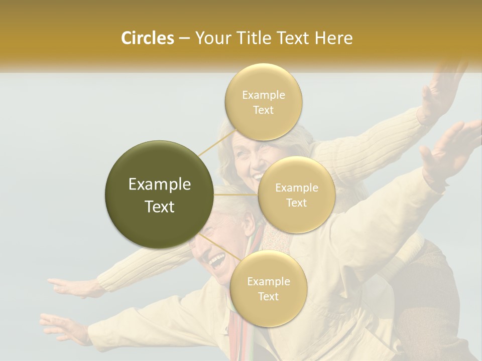 A Man And Woman Are Holding Each Other In The Air PowerPoint Template