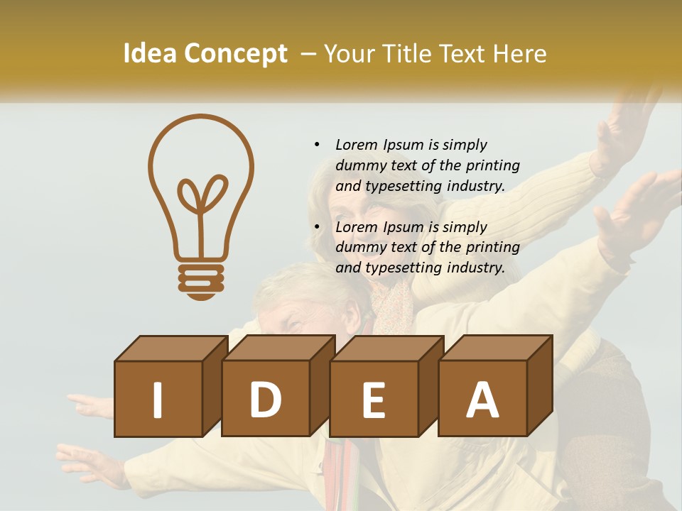 A Man And Woman Are Holding Each Other In The Air PowerPoint Template