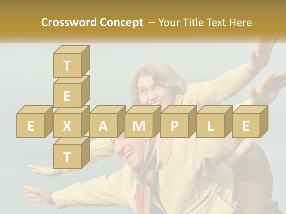 A Man And Woman Are Holding Each Other In The Air PowerPoint Template