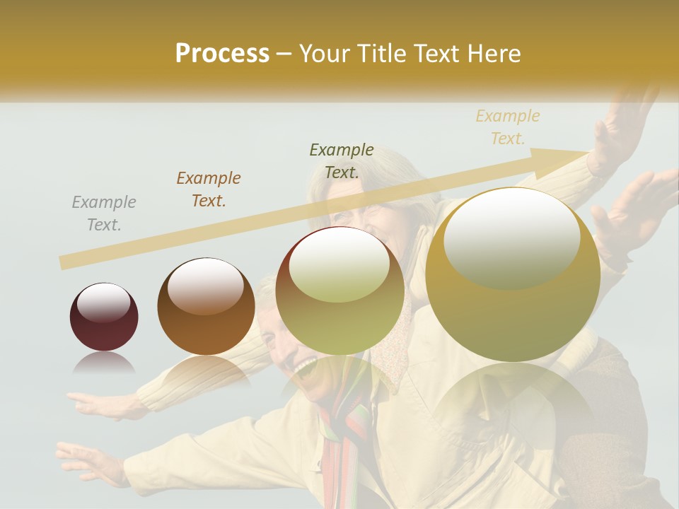 A Man And Woman Are Holding Each Other In The Air PowerPoint Template