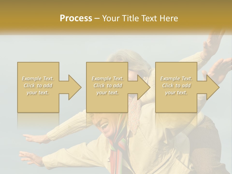 A Man And Woman Are Holding Each Other In The Air PowerPoint Template