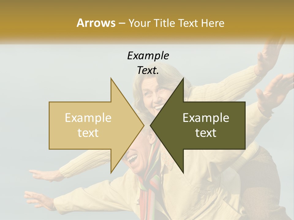 A Man And Woman Are Holding Each Other In The Air PowerPoint Template