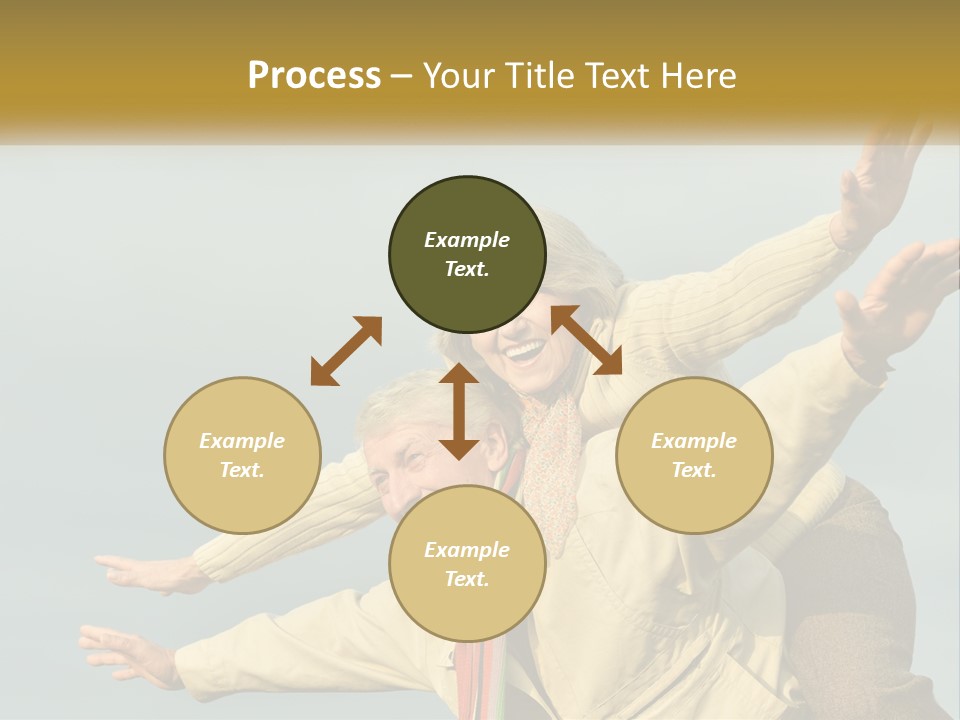 A Man And Woman Are Holding Each Other In The Air PowerPoint Template