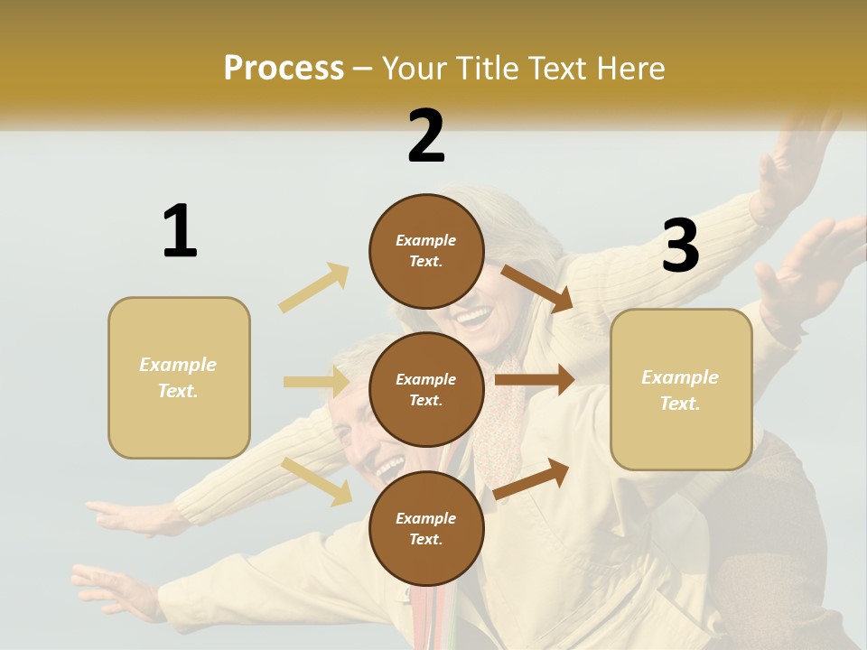 A Man And Woman Are Holding Each Other In The Air PowerPoint Template