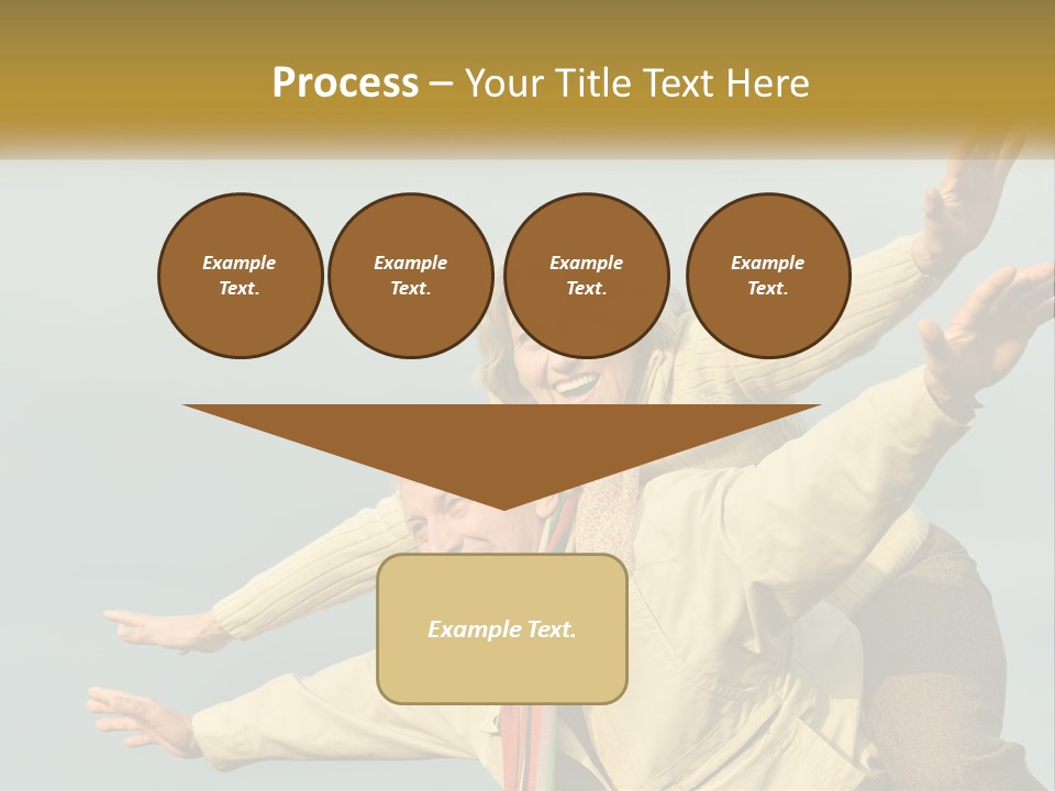 A Man And Woman Are Holding Each Other In The Air PowerPoint Template