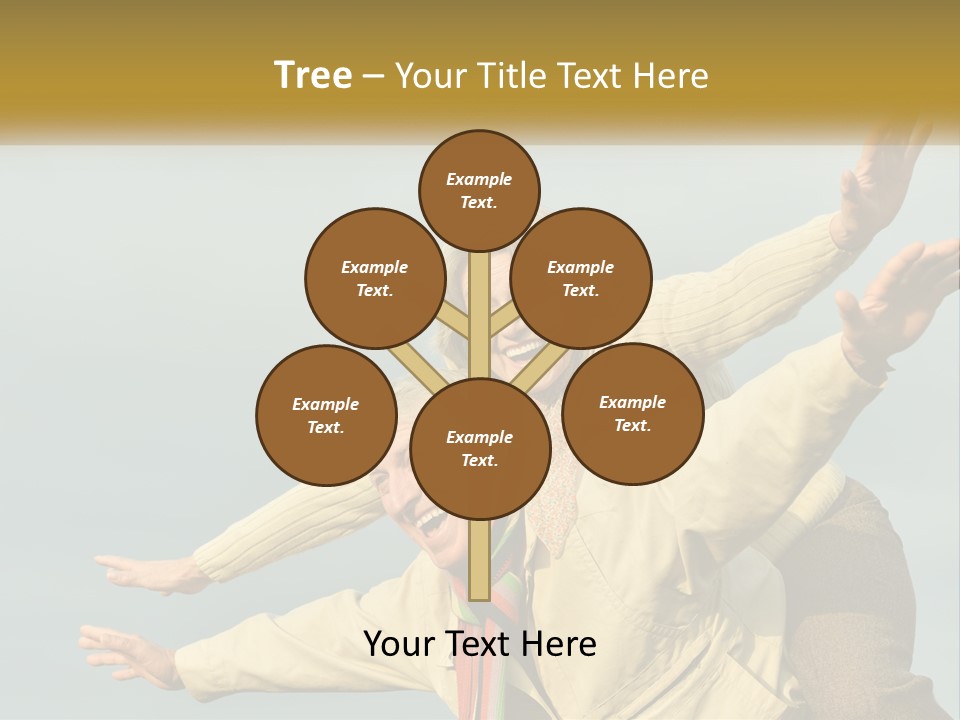 A Man And Woman Are Holding Each Other In The Air PowerPoint Template