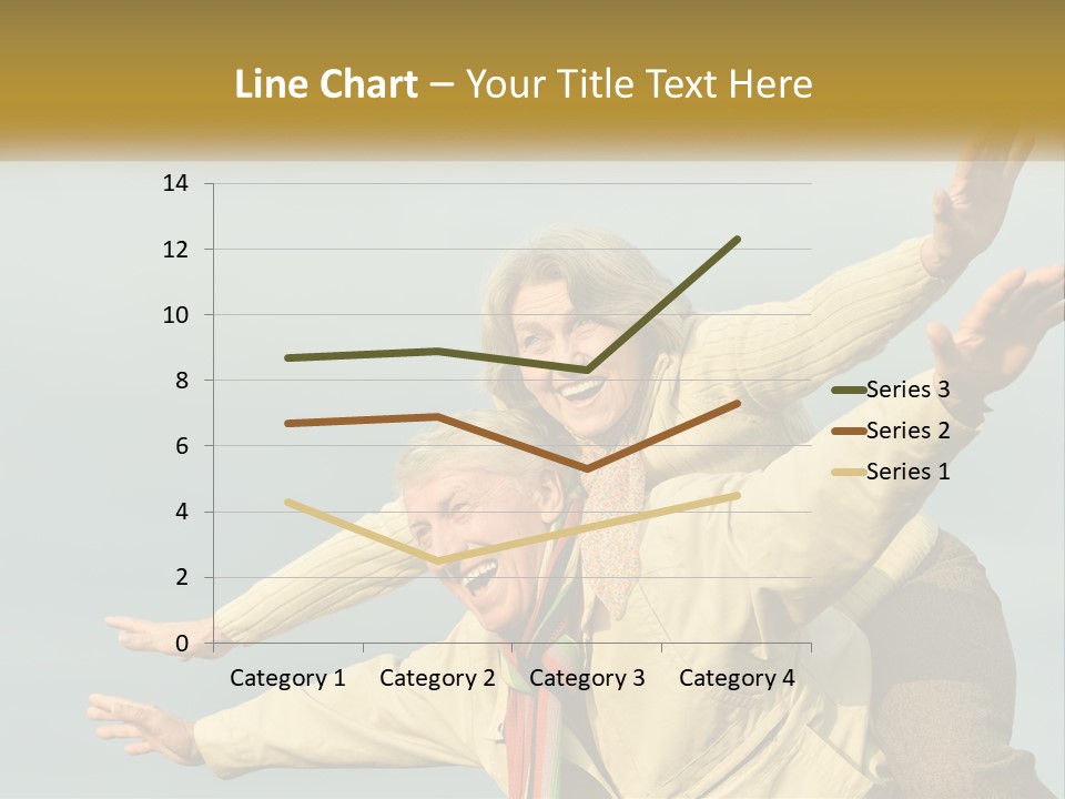 A Man And Woman Are Holding Each Other In The Air PowerPoint Template