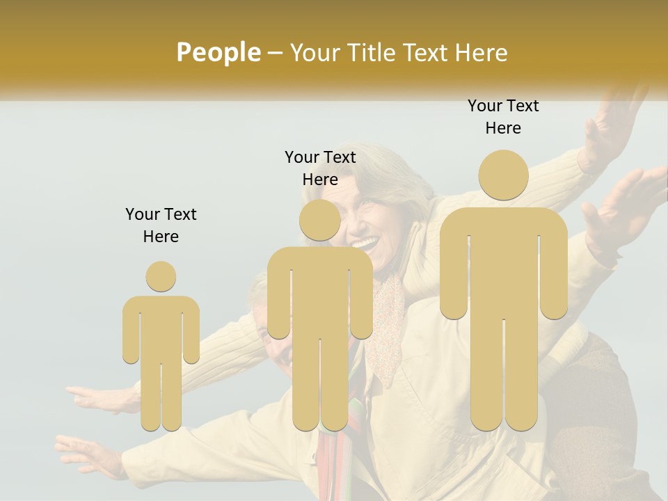 A Man And Woman Are Holding Each Other In The Air PowerPoint Template