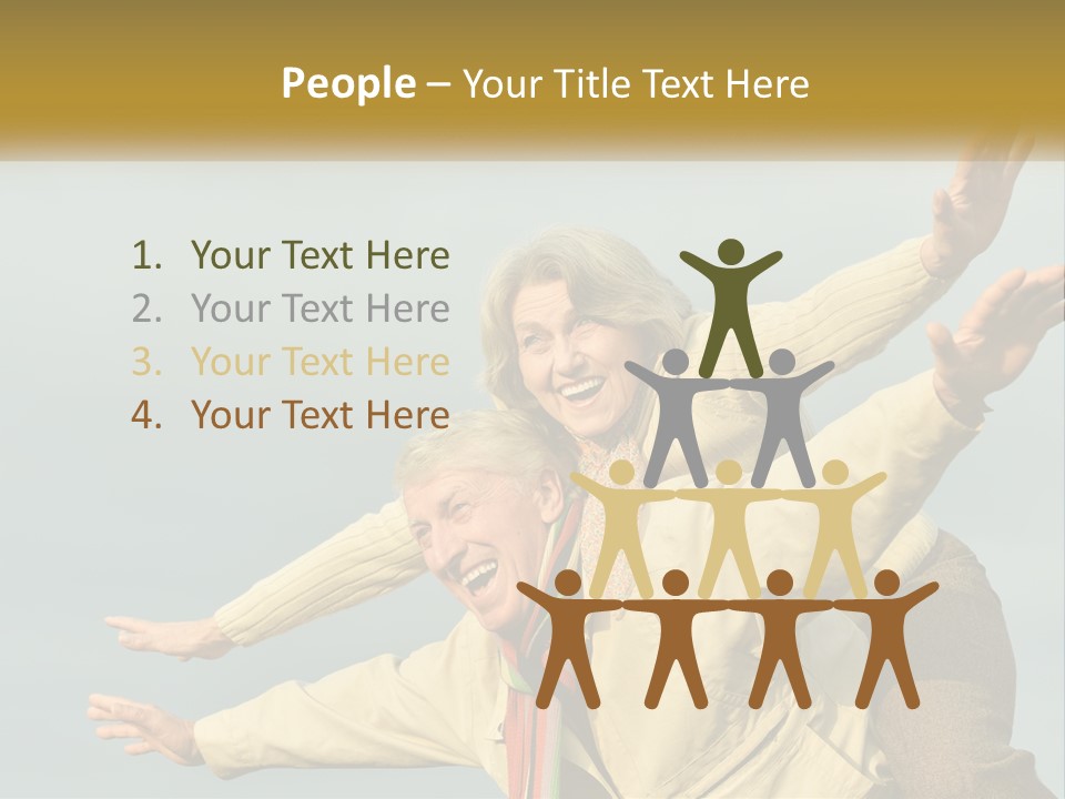 A Man And Woman Are Holding Each Other In The Air PowerPoint Template