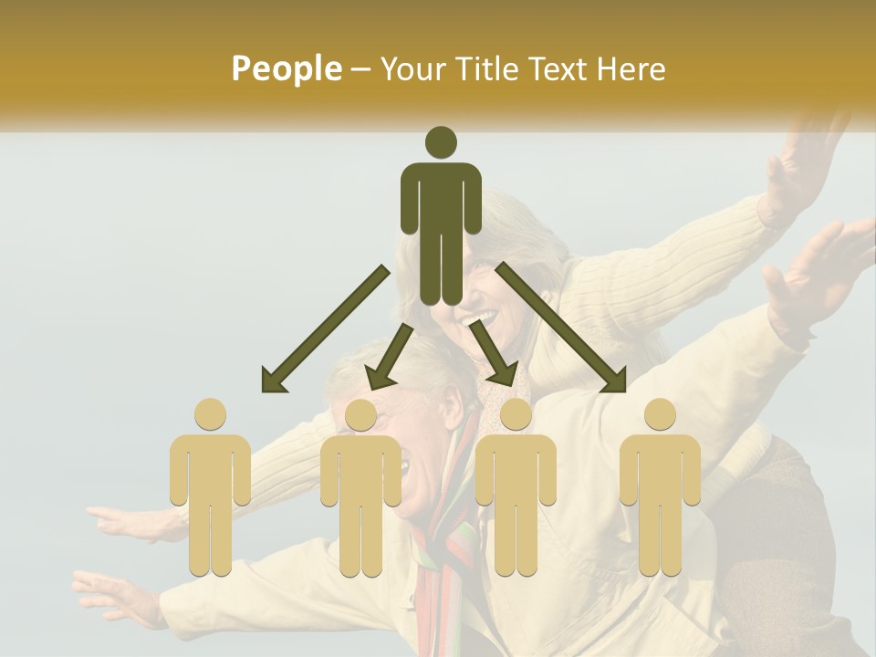 A Man And Woman Are Holding Each Other In The Air PowerPoint Template