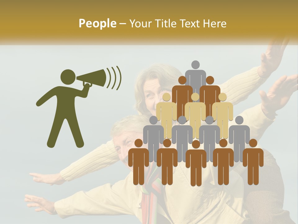 A Man And Woman Are Holding Each Other In The Air PowerPoint Template