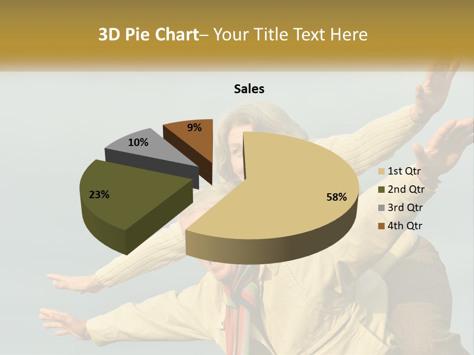 A Man And Woman Are Holding Each Other In The Air PowerPoint Template