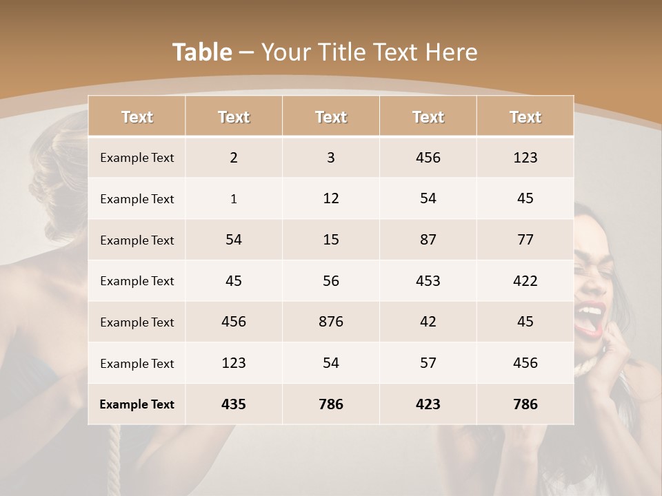 Two Women Pulling A Rope With Their Mouths PowerPoint Template