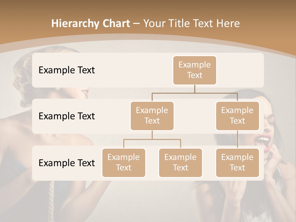 Two Women Pulling A Rope With Their Mouths PowerPoint Template