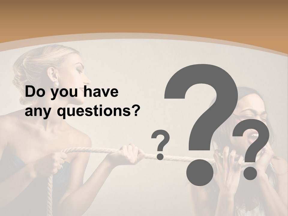 Two Women Pulling A Rope With Their Mouths PowerPoint Template
