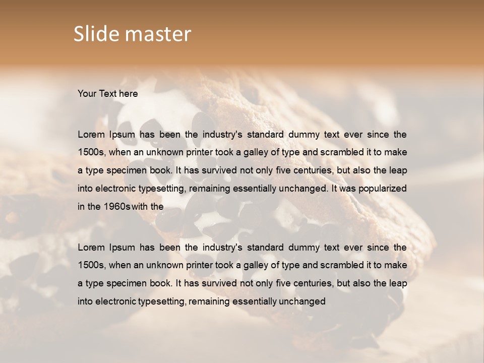 A Close Up Of A Cookie With Chocolate Chips On It PowerPoint Template