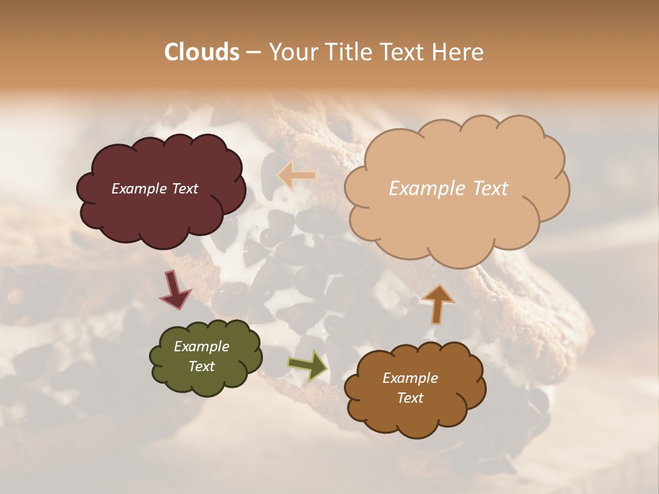 A Close Up Of A Cookie With Chocolate Chips On It PowerPoint Template