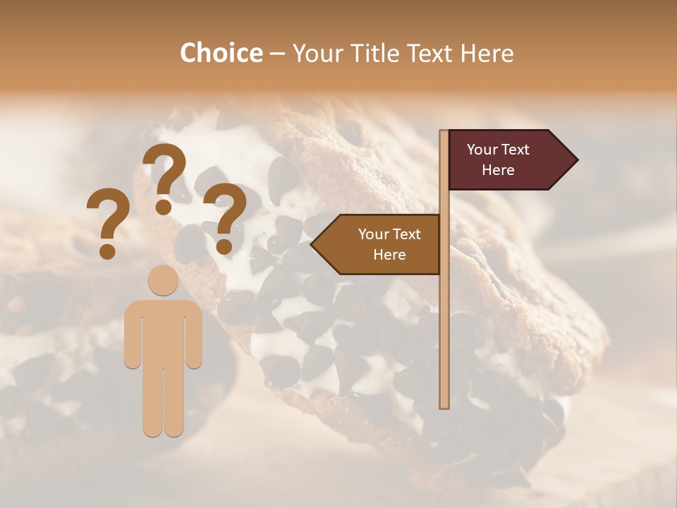 A Close Up Of A Cookie With Chocolate Chips On It PowerPoint Template