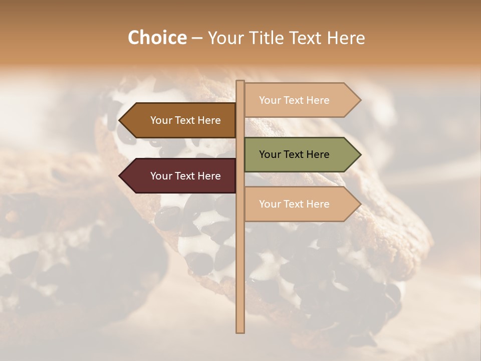 A Close Up Of A Cookie With Chocolate Chips On It PowerPoint Template