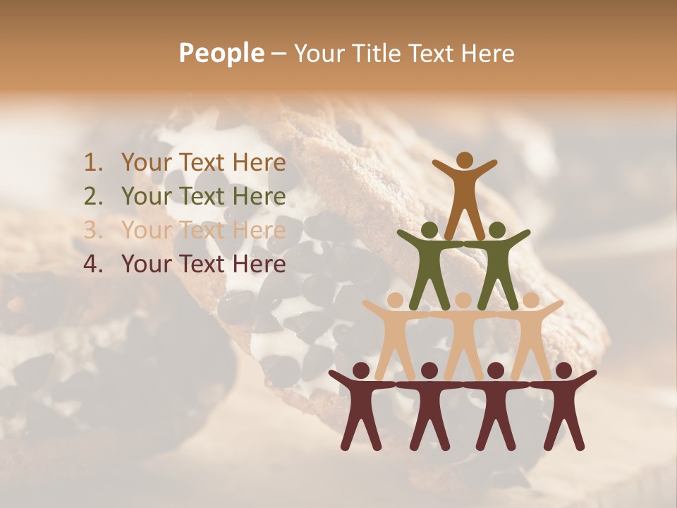 A Close Up Of A Cookie With Chocolate Chips On It PowerPoint Template