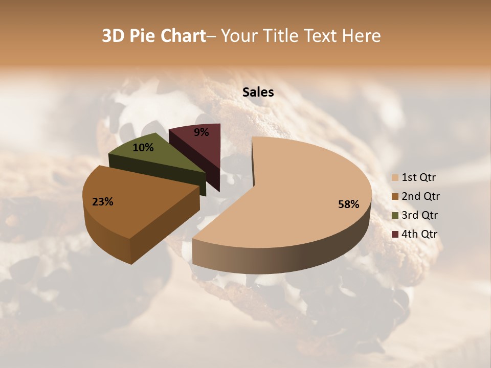 A Close Up Of A Cookie With Chocolate Chips On It PowerPoint Template