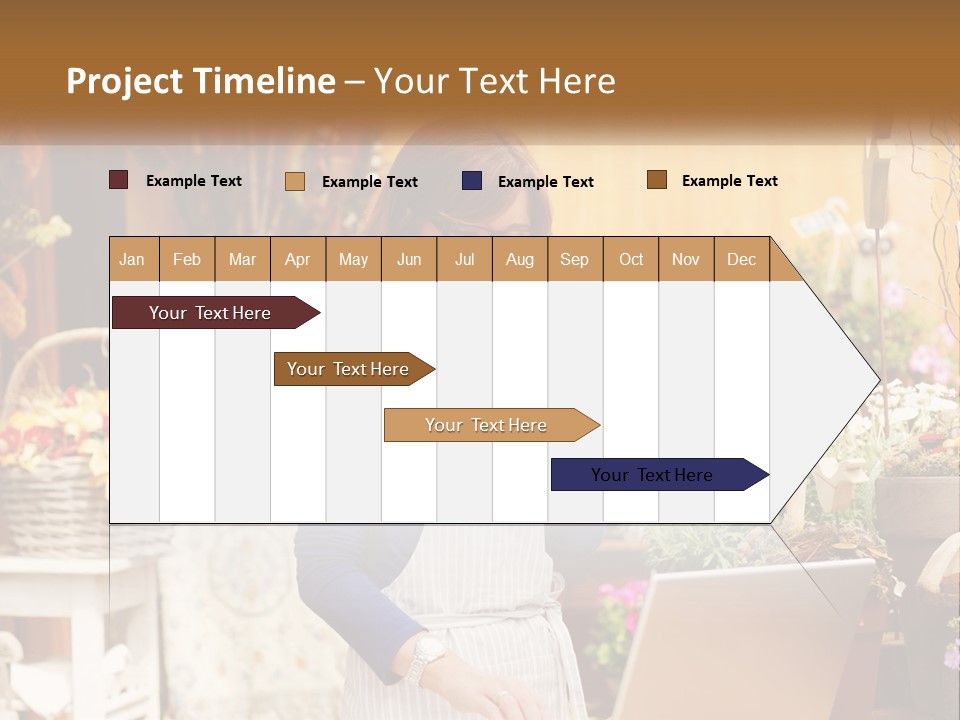 A Woman Talking On A Cell Phone In A Flower Shop PowerPoint Template