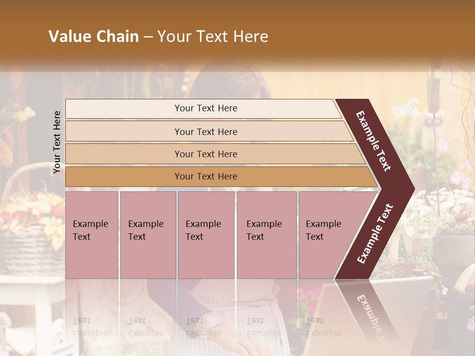 A Woman Talking On A Cell Phone In A Flower Shop PowerPoint Template