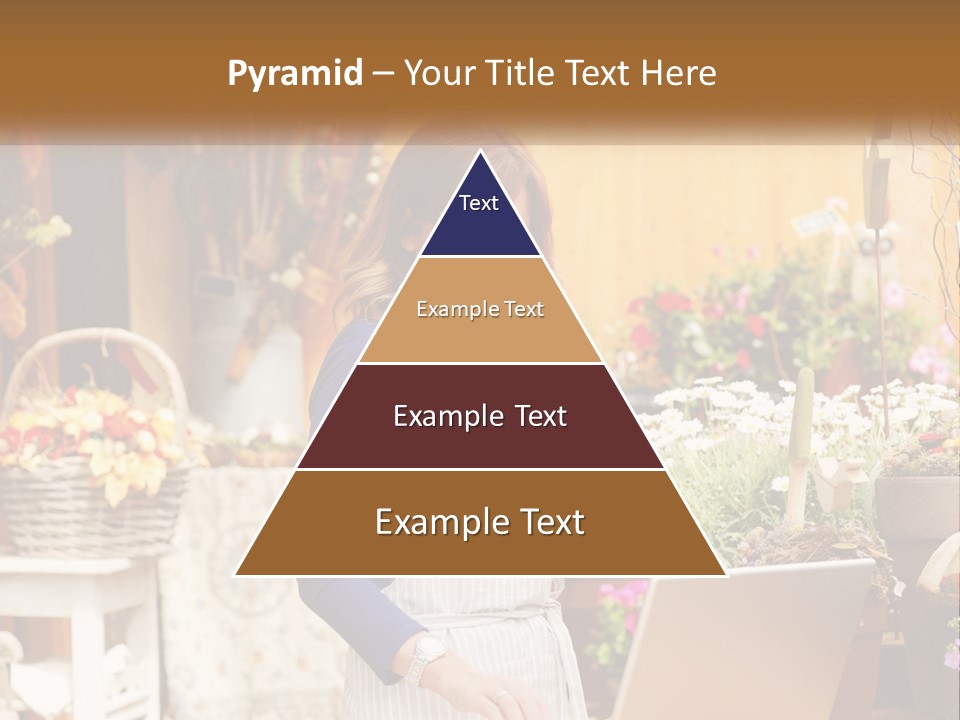 A Woman Talking On A Cell Phone In A Flower Shop PowerPoint Template