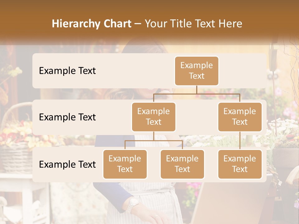 A Woman Talking On A Cell Phone In A Flower Shop PowerPoint Template