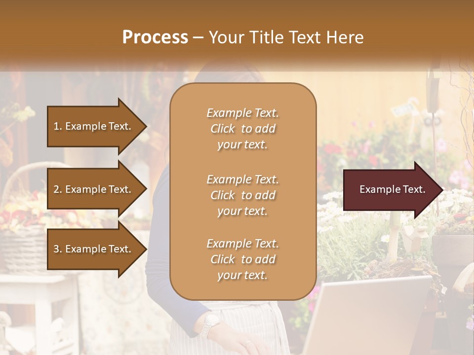 A Woman Talking On A Cell Phone In A Flower Shop PowerPoint Template