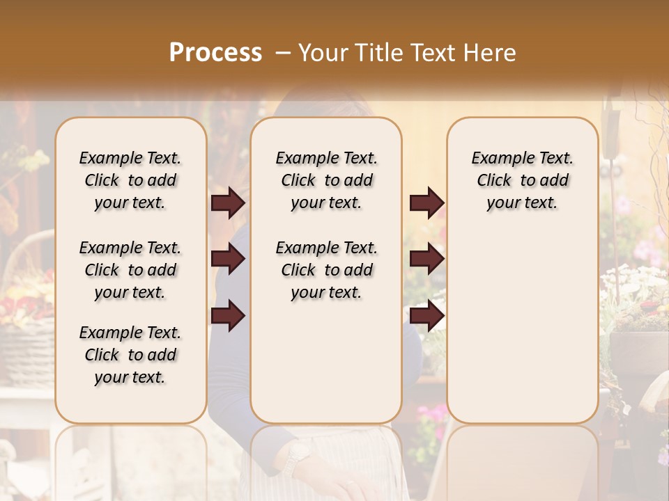 A Woman Talking On A Cell Phone In A Flower Shop PowerPoint Template