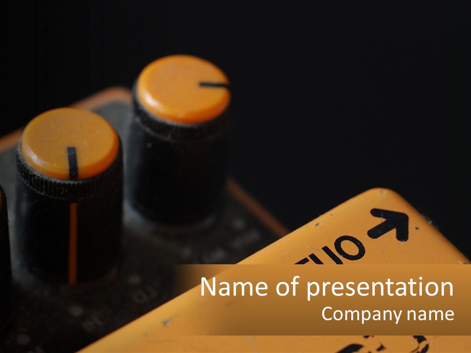 A Close Up Of A Yellow And Black Control Panel PowerPoint Template