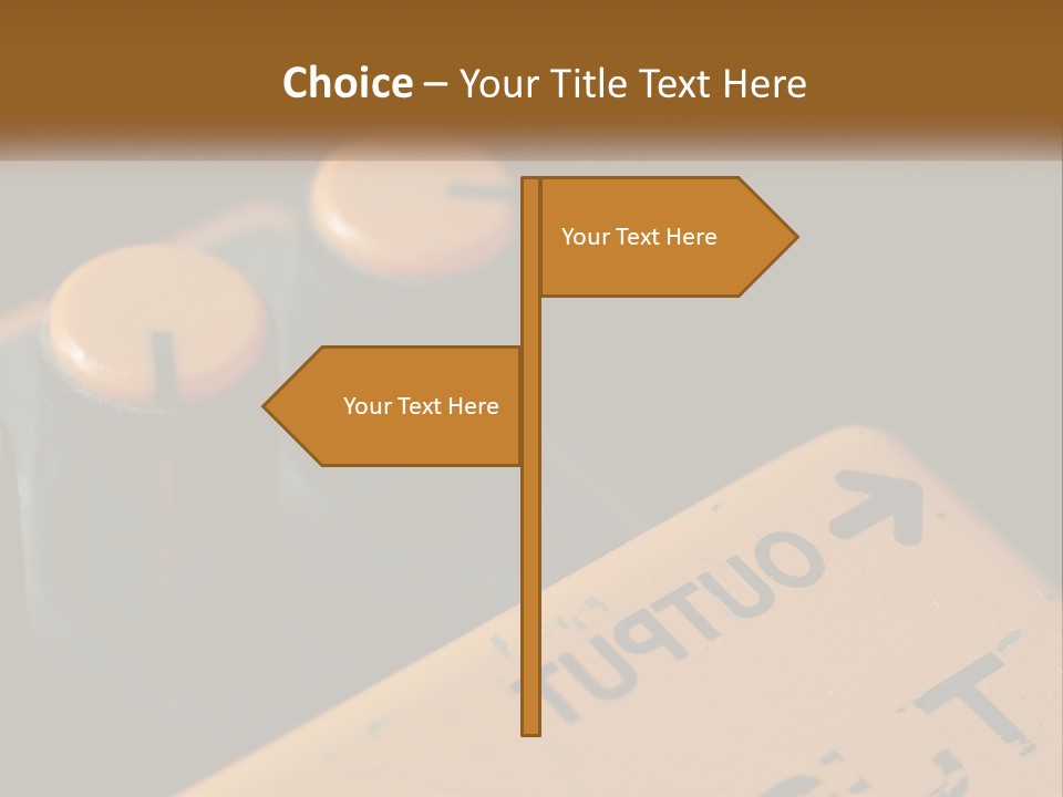 A Close Up Of A Yellow And Black Control Panel PowerPoint Template